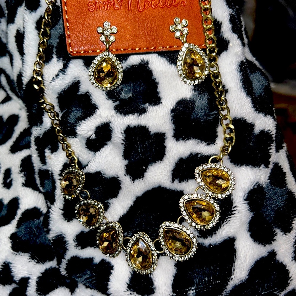 CLEARANCE- Teardrop Necklace and Earrings Combo